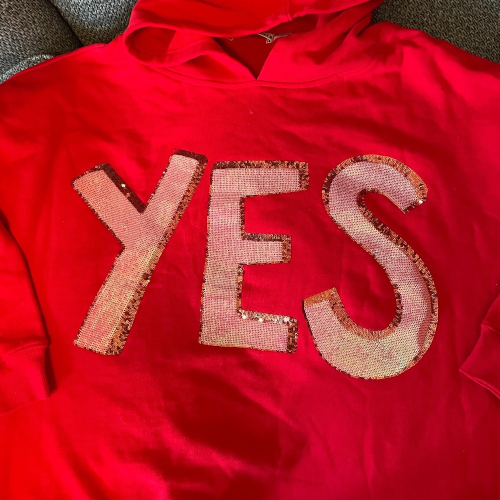 Alice + Olivia cropped red hoodie